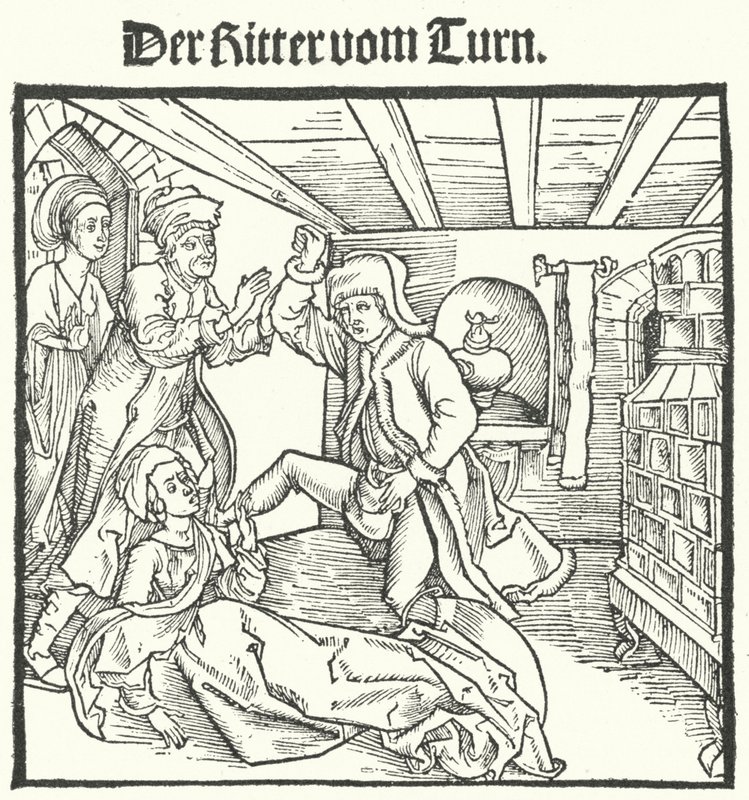 Illustration aus Das Buch des Ritters vom Turm von Geoffroy IV de la Tour Landry von German School