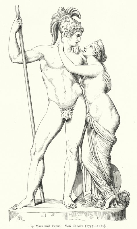 Mars und Venus, Marmorskulptur des italienischen neoklassizistischen Bildhauers Antonio Canova von German School