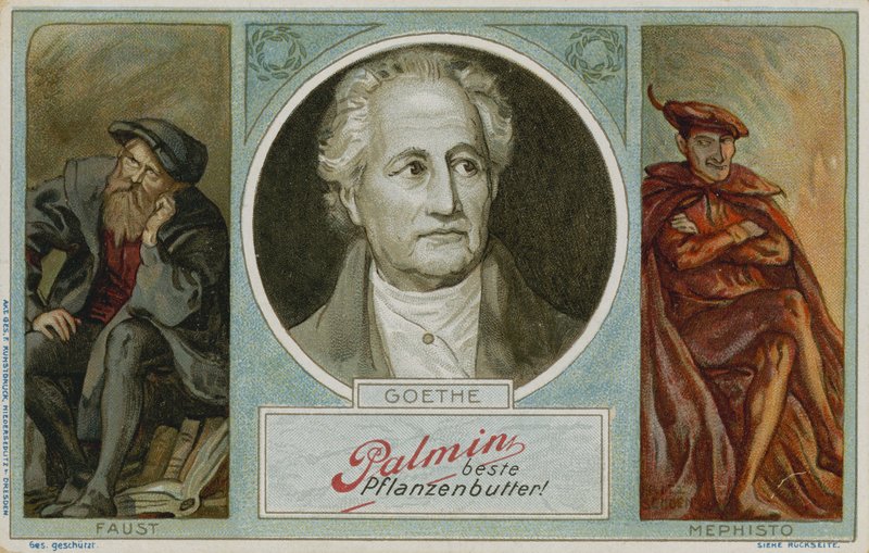 Palmin Sammelkarte mit einem Bild von Goethe von German School