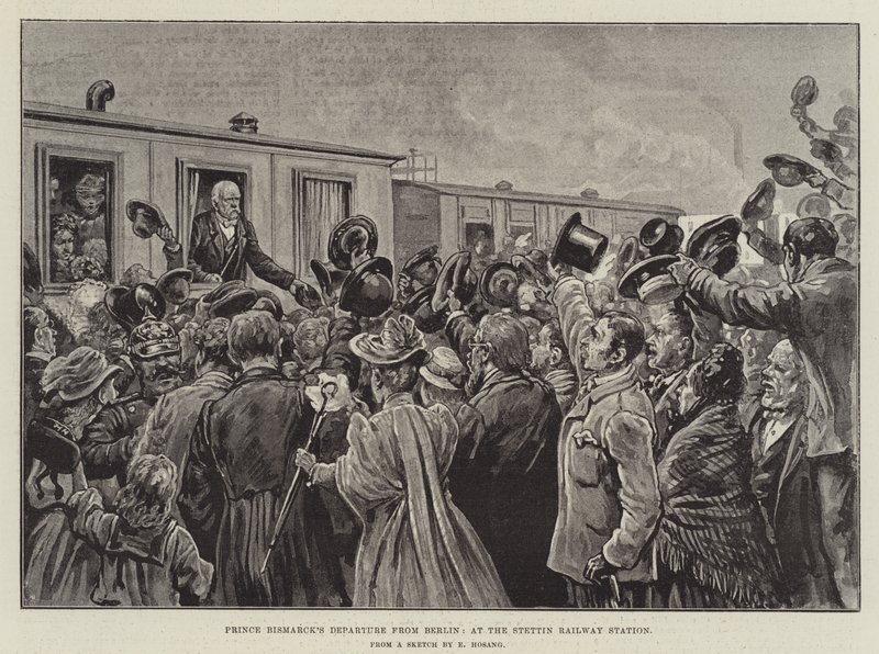 Abreise von Fürst Bismarck aus Berlin, am Stettiner Bahnhof von German School