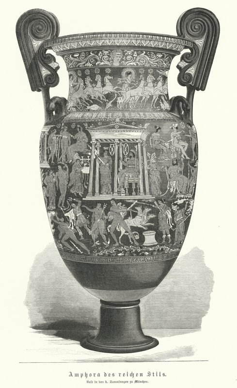 Reich verzierte griechische Amphore von German School