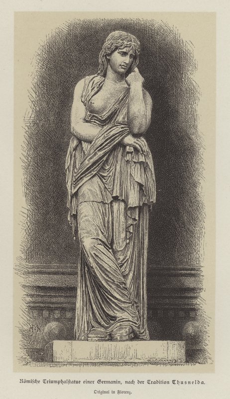 Römische Triumphstatue einer germanischen Frau von German School