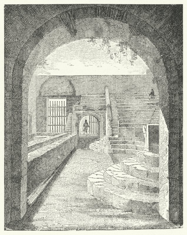 Ruinen des kleinen Theaters in Pompeji (Stich) von German School