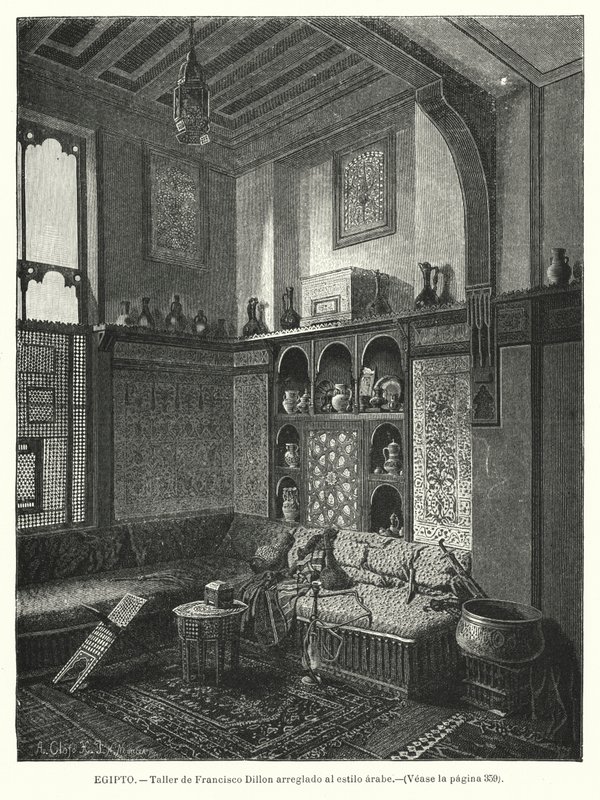 Werkstatt von Francis Dillon, dekoriert im arabischen Stil (Lithografie) von German School