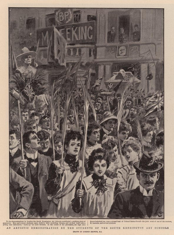 Eine künstlerische Demonstration der Studenten der Kunstschulen von South Kensington von Gordon Frederick Browne