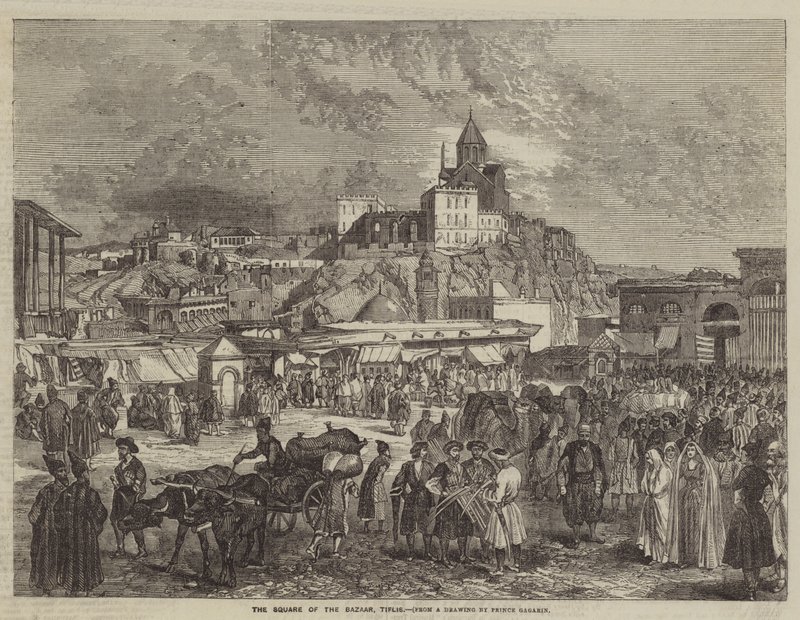 Der Platz des Basars, Tiflis von Grigori Grigorevich Gagarin