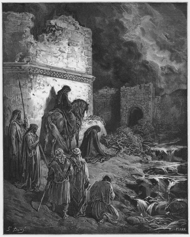 Gustave Doré Bibel: Nehemia betrachtet heimlich die Ruinen der Mauern Jerusalems von Gustave Dore