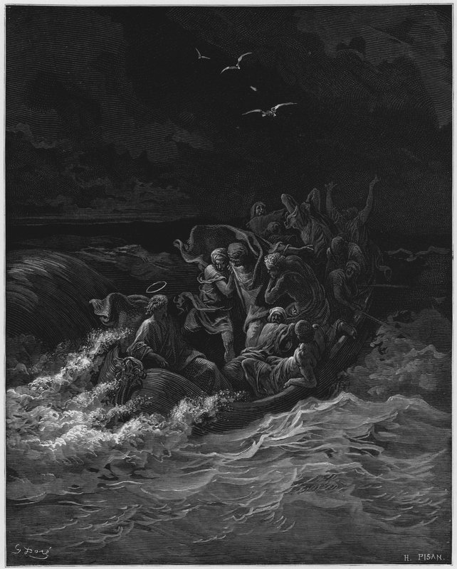 Gustave Doré Bibel: Jesus stillt den Sturm von Gustave Dore