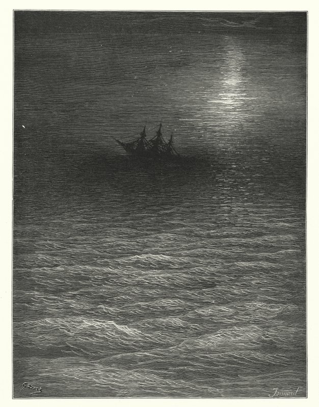 Gustave Doré Illustration für Coleridges Rime of the Ancient Mariner (Gravur) von Gustave Dore