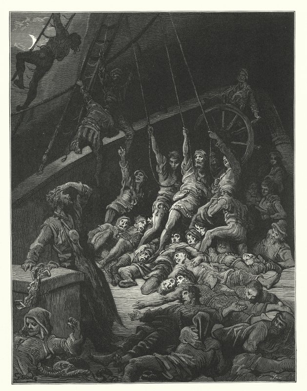 Gustave Doré Illustration für Coleridges Rime of the Ancient Mariner (Gravur) von Gustave Dore