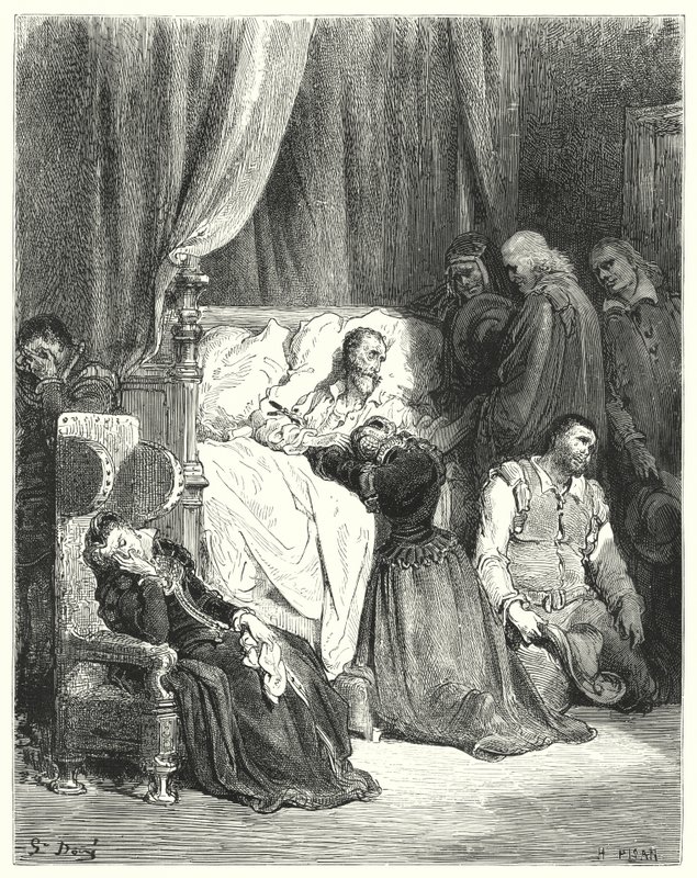 Tod von Don Quixote (Illustration von Don Quixote) von Gustave Dore