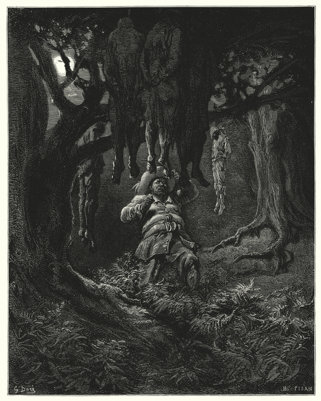 Gustave Dorés Don Quixote: "Er rief Don Quixote um Hilfe" von Gustave Dore