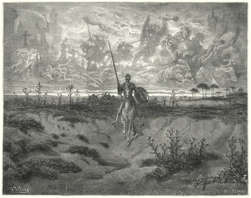 Gustave Dorés Don Quixote: "Er reiste fast den ganzen Tag" von Gustave Dore