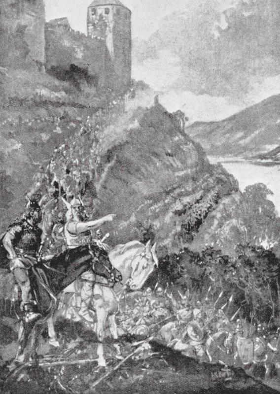 Teutonen und Kelten vereinen sich, um die Römer aus Gallien zu vertreiben von H. M. (after) Burton