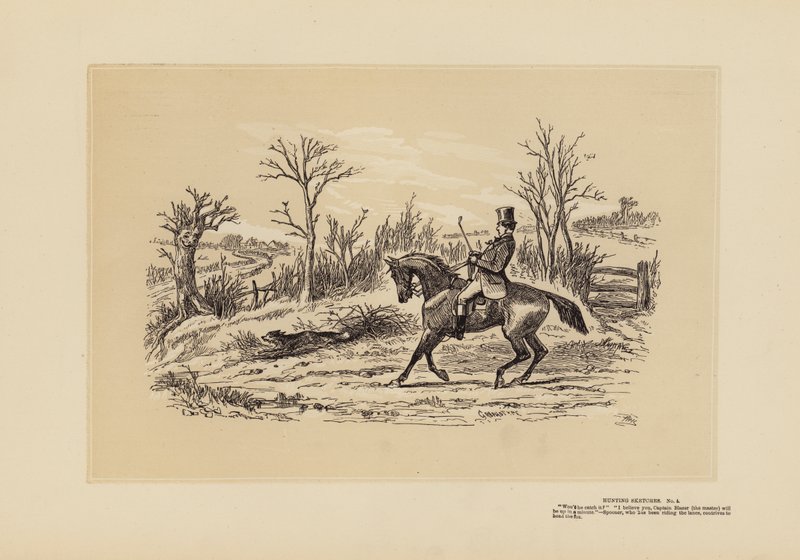Jagdszenen, Nr. 4, Der Mann, der die Gassen ritt von Hablot Knight (1815 92) Browne