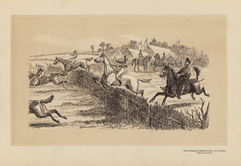 Das Tumbletown-Hindernisrennen, Nr. 2, Der Start (Gravur) von Hablot Knight (1815 92) Browne