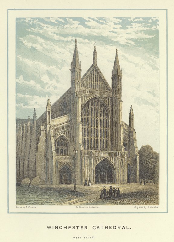 Westfassade der Kathedrale von Winchester von Hablot Knight Browne