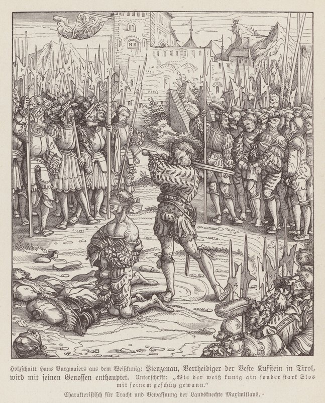 Hinrichtung des Wächters von Kufstein, Tirol von Hans (after) Burgkmair