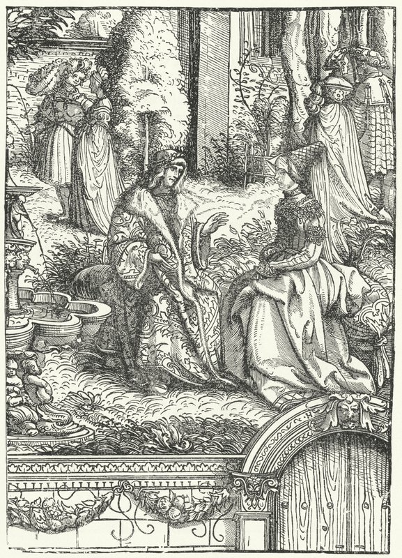 Maximilian I., Heiliger Römischer Kaiser, und seine Frau Maria von Burgund (Gravur) von Hans (after) Burgkmair