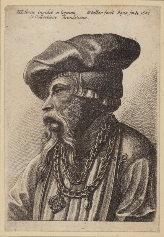 Bärtiger Mann mit Kettenhalsband von Hans Holbein der Jüngere