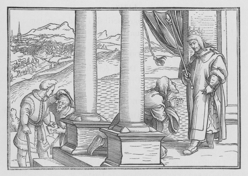Nathan tadelt David durch ein Gleichnis, 2 Samuel XII, 7 von Hans Holbein der Jüngere