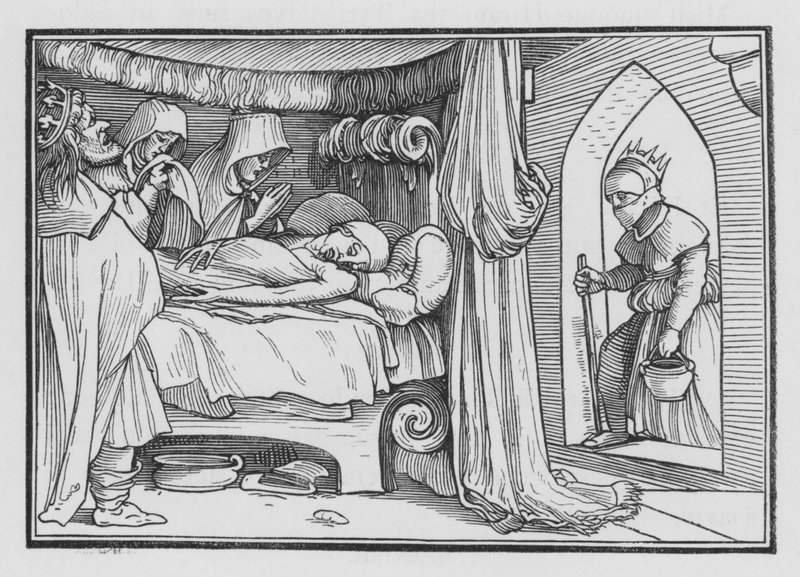 Jerobeam schickt seine Frau verkleidet, um den Propheten Ahija zu befragen, 1 Könige XIV, 12 von Hans after Holbein the Younger