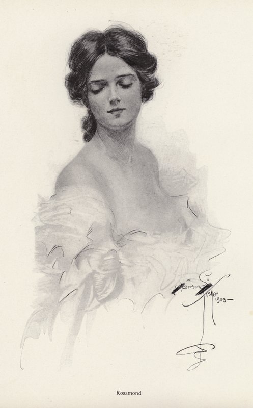 Porträt einer Frau namens Rosamond von Harrison Fisher