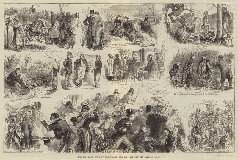 Das Bootsrennen, einige der Leute, die das Rennen nicht gesehen haben von Harry Furniss