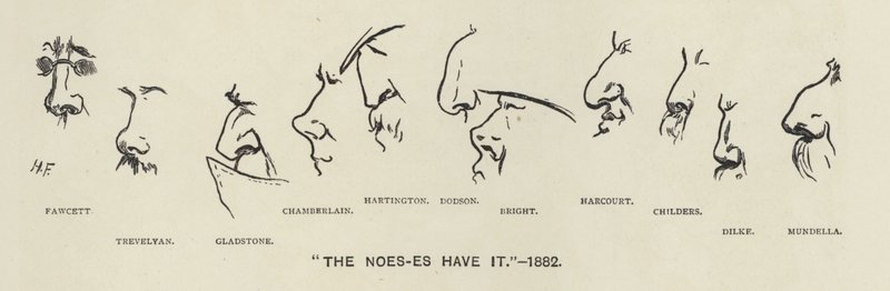 Die Nasen der Politiker haben es - 1883 von Harry Furniss