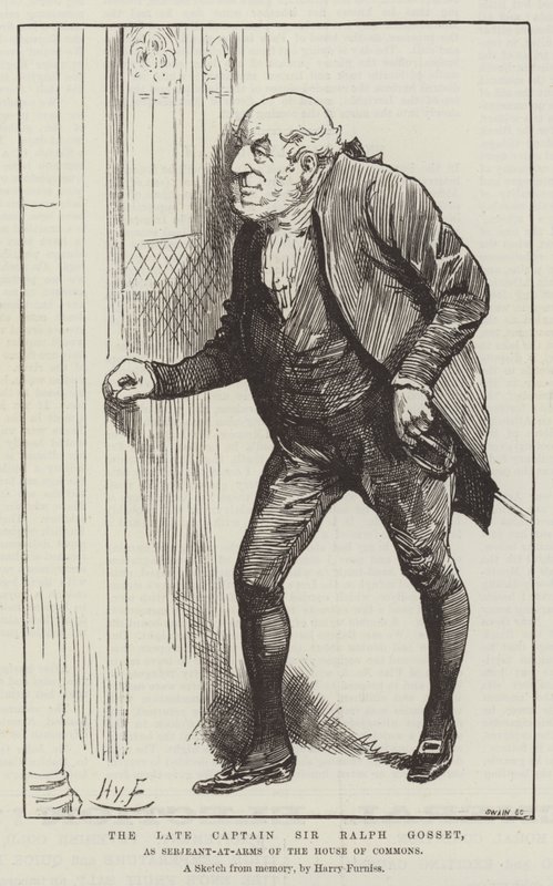 Der verstorbene Kapitän Sir Ralph Gosset als Serjeant-at-Arms des House of Commons von Harry Furniss