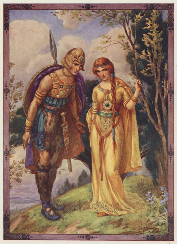 "Erlauben Sie mir, Ihr Bewerber zu sein", Der Prinz von Dyfed von Harry George Theaker