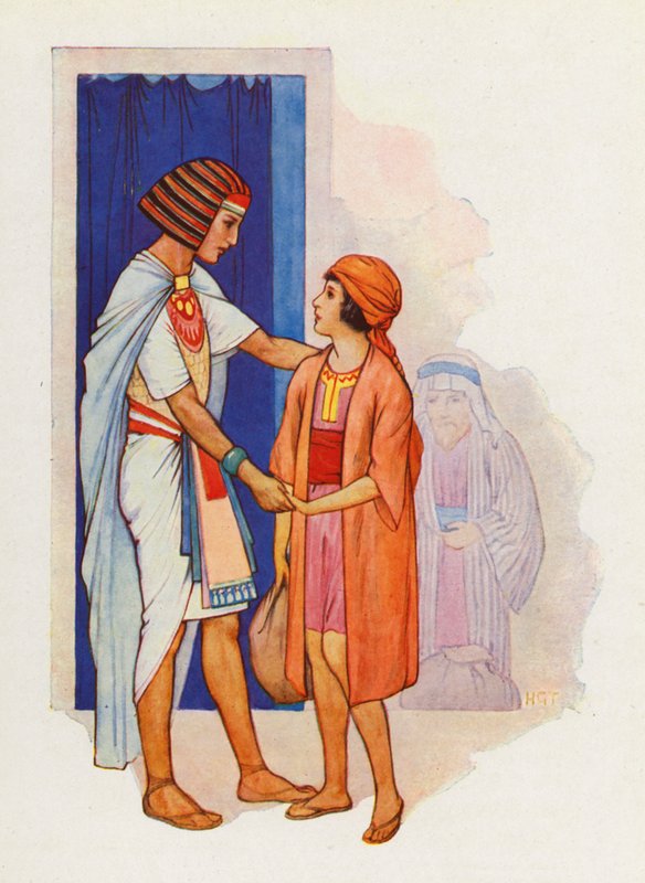 Judah brachte Benjamin und stellte ihn Joseph vor von Harry George Theaker