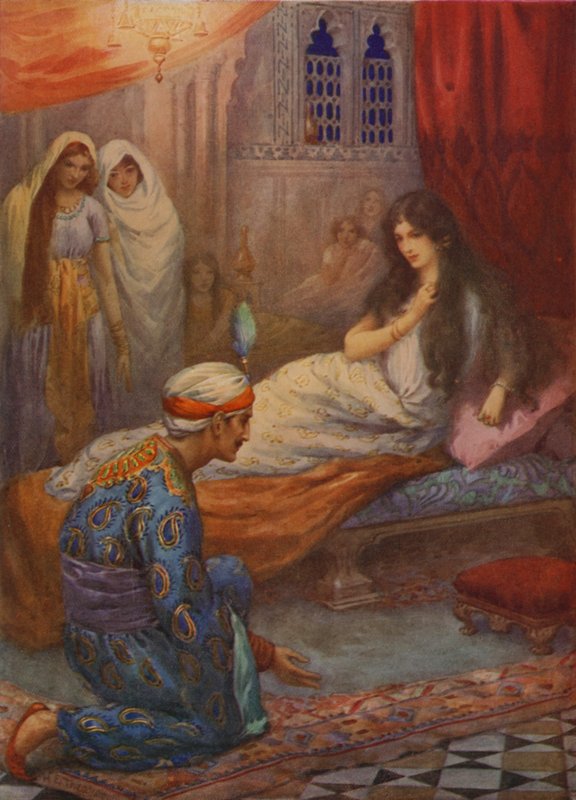 Prinz Feroze-Shah weckt die schöne Prinzessin von Harry George Theaker