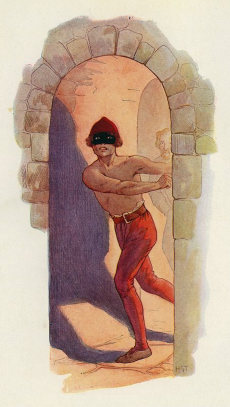 Der erste von ihnen war von der Taille aufwärts nackt und trug eine schwarze Maske von Harry George Theaker