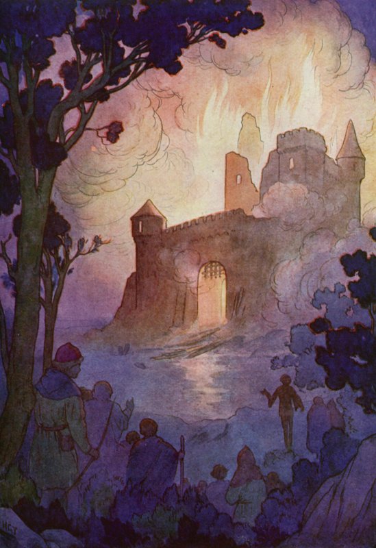 Der große Turm flammte auf, eine Feuersäule, die meilenweit sichtbar war von Harry George Theaker