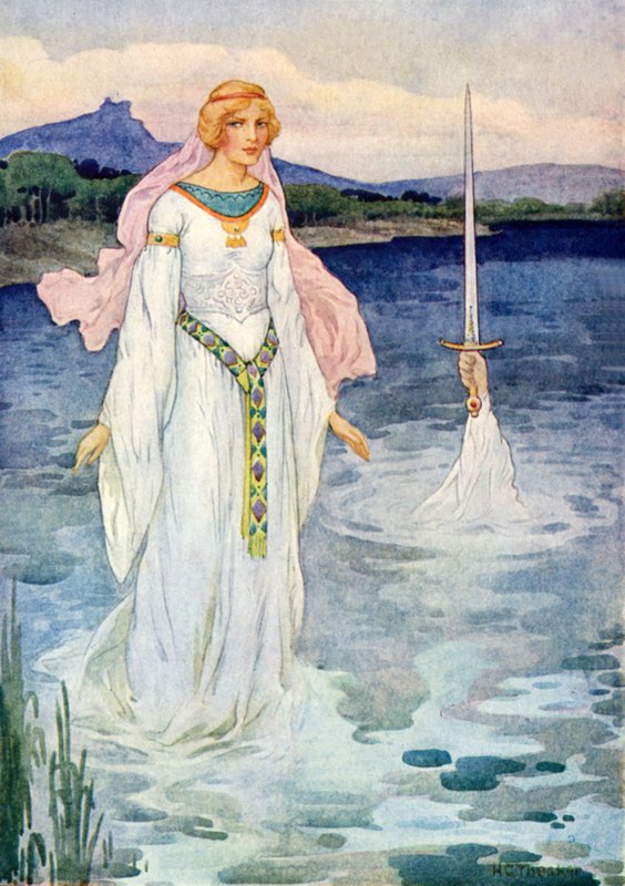 Das Schwert und die Dame vom See von Harry George Theaker