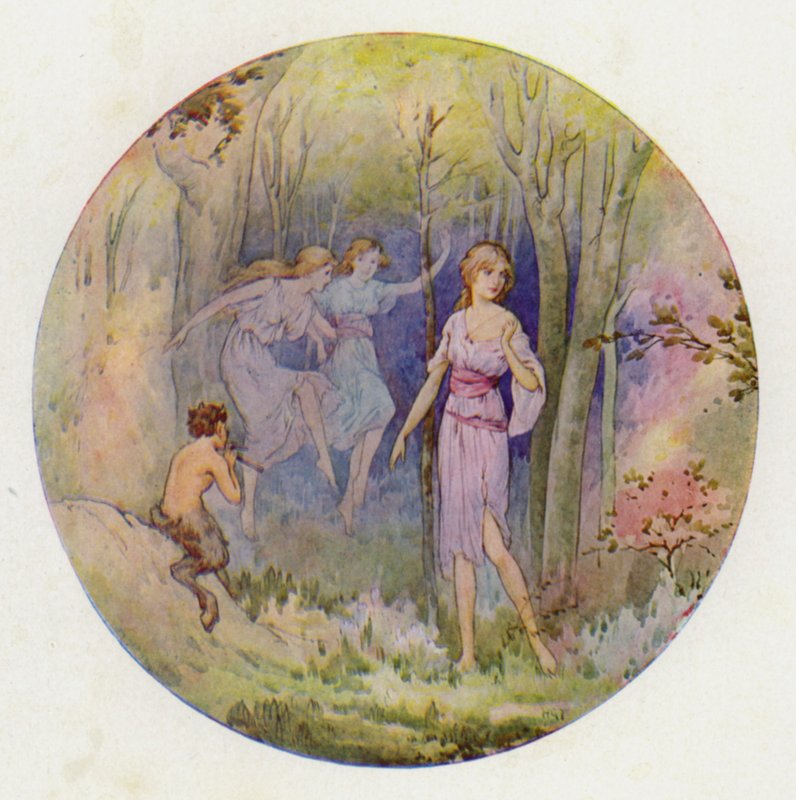 Die Waldnymphen, die im Sonnenlicht und Mondlicht tanzten von Harry George Theaker