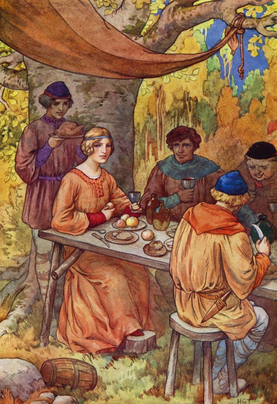Sie feierten fröhlich, mit Marion, die ihren Tisch zierte von Harry George Theaker