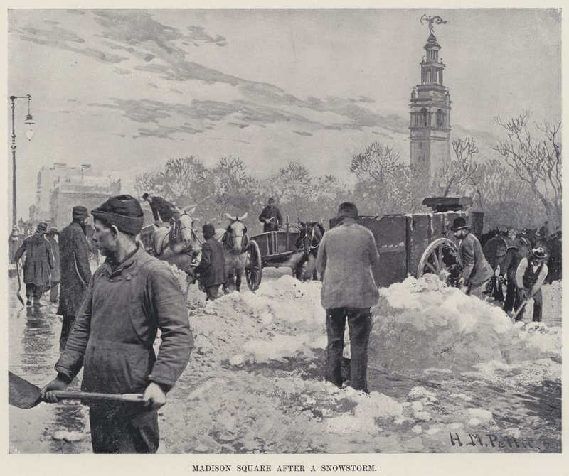 Madison Square nach einem Schneesturm von Harry M. Pettit