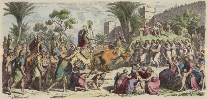 Empfang einer siegreichen assyrischen Armee von Heinrich Leutemann