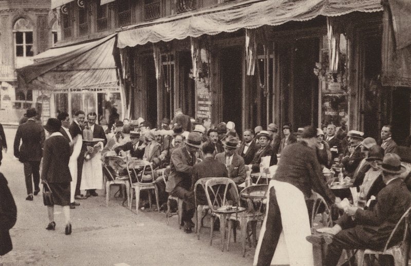 Paris: Ein echtes Pariser Café, Die Stunde des Aperitifs; Ein altes, bekanntes Pariser Café von Henri Manuel