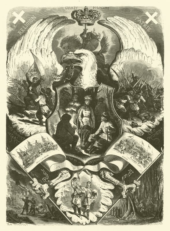 Soldaten und Uniformen der polnischen Armee während des Aufstands von 1863-1864 gegen die russische Herrschaft von Henri de (after) Montaut
