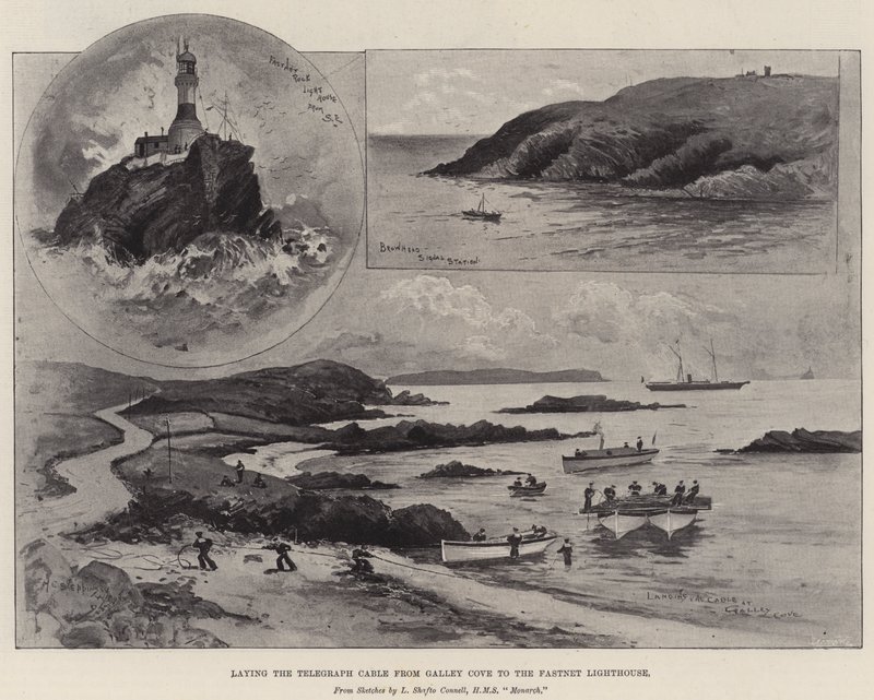 Verlegung des Telegraphenkabels von Galley Cove zum Fastnet-Leuchtturm von Henry Charles Seppings Wright