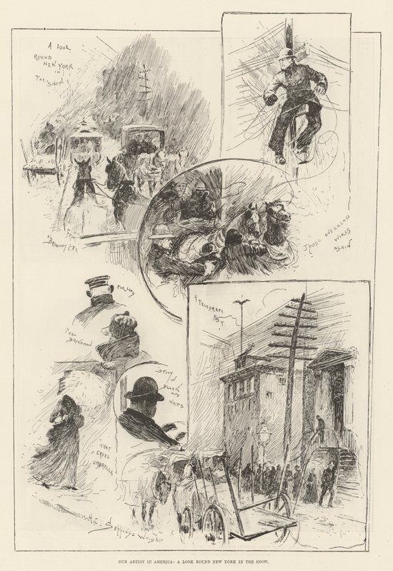 Unser Künstler in Amerika, ein Rundgang durch New York im Schnee von Henry Charles Seppings Wright