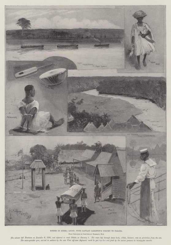 Szenen in Sierra Leone, mit Captain Carletons Kolonne nach Falaba von Henry Charles Seppings Wright