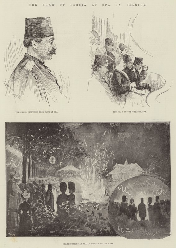 Der Schah von Persien in Spa, Belgien von Henry Charles Seppings Wright