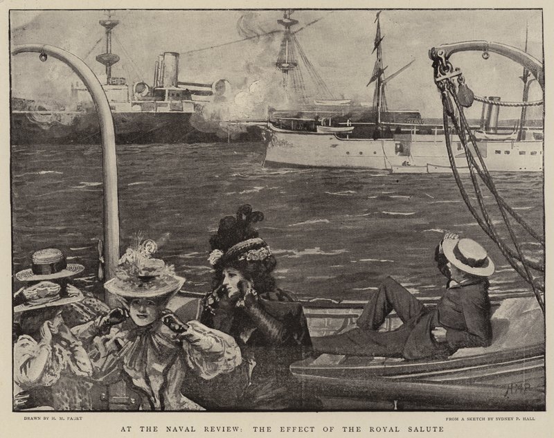 Bei der Marineüberprüfung, die Wirkung des königlichen Salut von Henry Marriott Paget