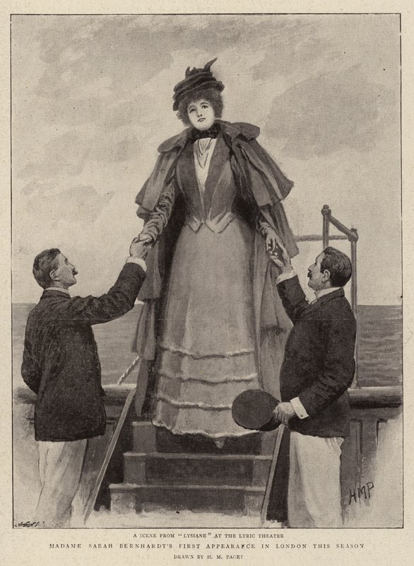 Madame Sarah Bernhardts erster Auftritt in London in dieser Saison von Henry Marriott Paget