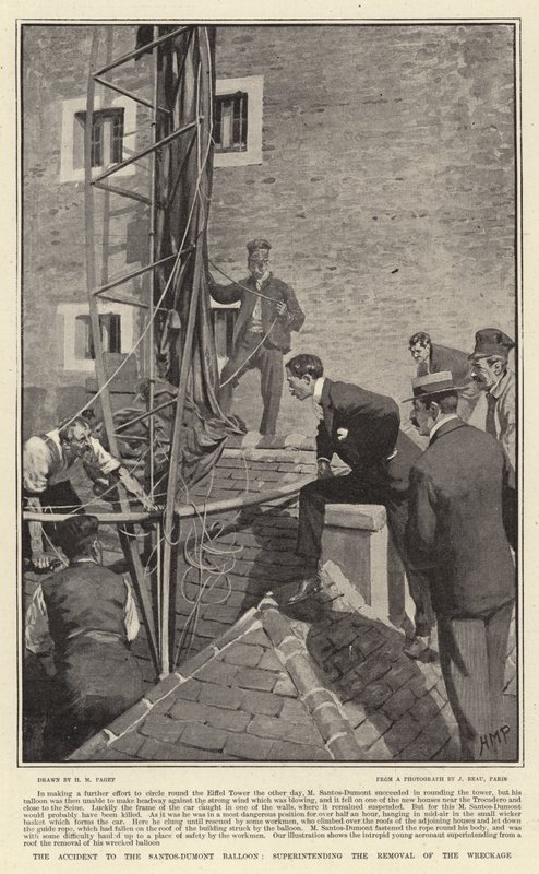 Der Unfall des Santos-Dumont-Ballons, Überwachung der Bergung des Wracks von Henry Marriott Paget