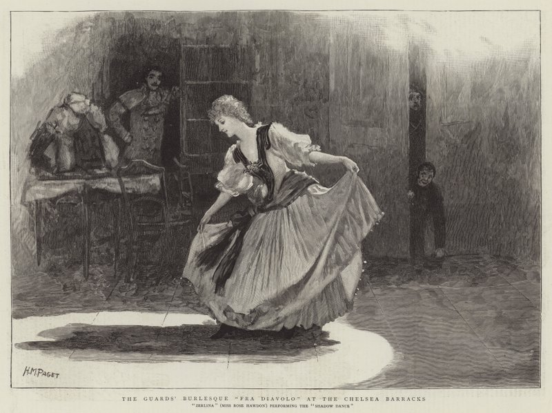 Die Burleske der Wachen Fra Diavolo in den Chelsea Barracks von Henry Marriott Paget